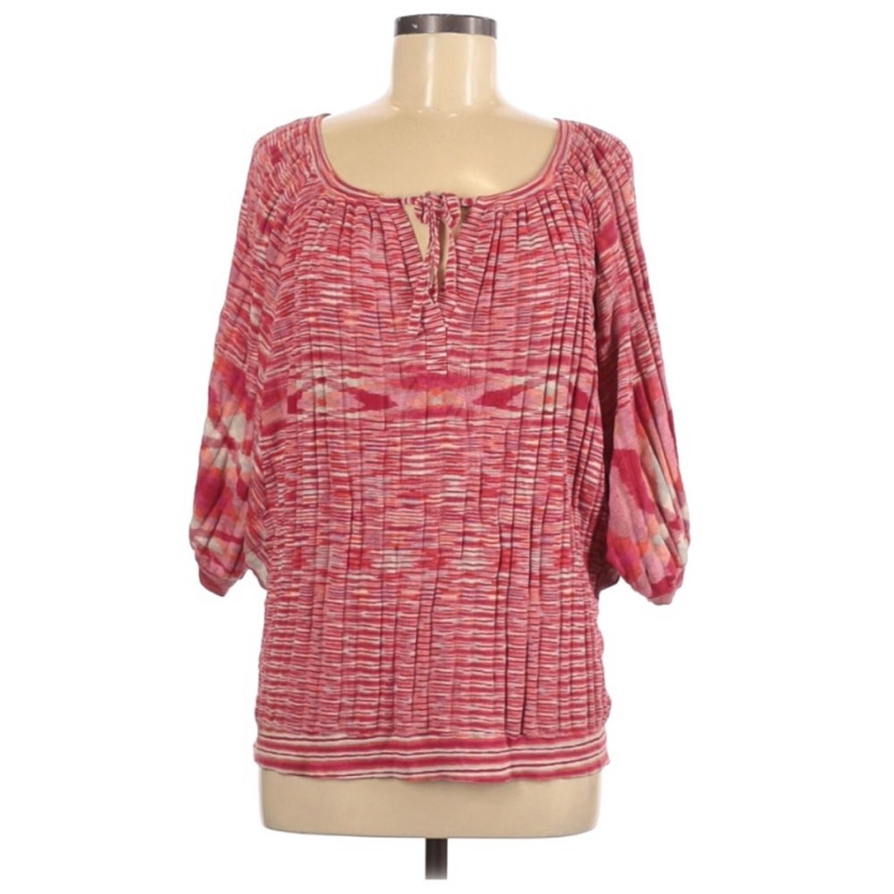 BCBGMaxAzria Shift Silk Dolman Sleeves Knit blouse Pink Cream Size M